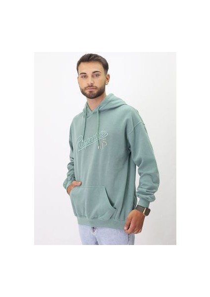 Eskitme Desenli Unisex Hoodie Sweatshirt