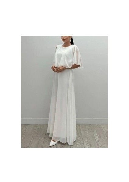 Düz Şifon Kumaş Bolero Detaylı Elbise modelleri