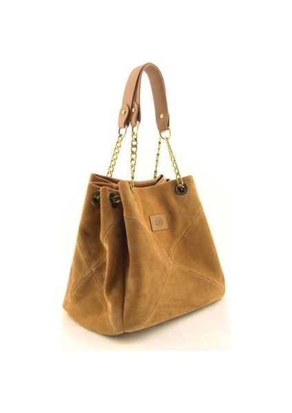 Kadın Taba Süet Zincir Askılı Ağzı Körüklü Omuz Çantası fiyatları