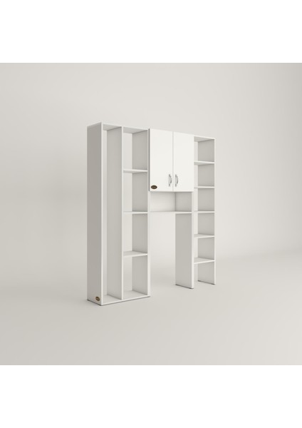 Kenzlife çamaşır makinesi dolabı sinemmegamdf byz 180*156*30 % 100 mdf full mdf banyo kapaklı arkalıklı raflı modelleri