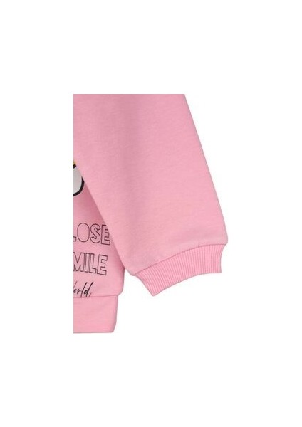 Kız Çocuk Emoji Desenli Uzun Kol Bisiklet Yaka Pembe Alt Üst Takım| 3-8 Yaş Çocuk Giyim indirimleri