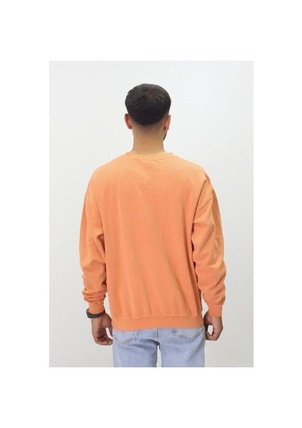 Eskitme Desenli Unisex Sıfır Yaka Sweatshirt fırsatları