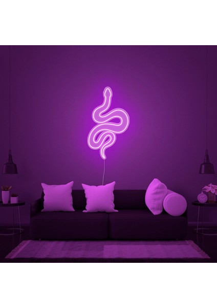 Neon LED Duvar Dekoratif Aydınlatma -Yılan, 30X50CM-
