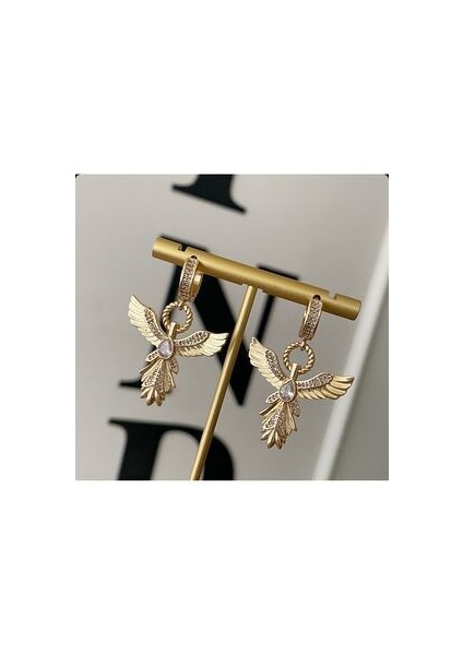 Anka Kuşu Gold Küpe