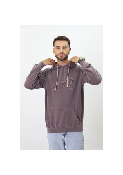 Eskitme Desenli Unisex Hoodie Sweatshirt