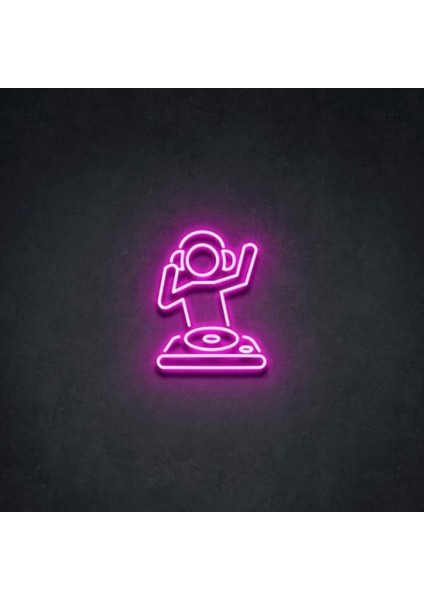 Neon LED Duvar Dekoratif Aydınlatma -Müzik,dj, 60X70CM-