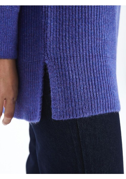 Lcw Modest Dik Yaka Düz Uzun Kollu Kadın Triko Tunik modelleri