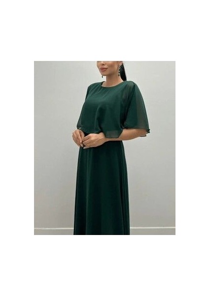 Düz Şifon Kumaş Bolero Detaylı Elbise indirimleri