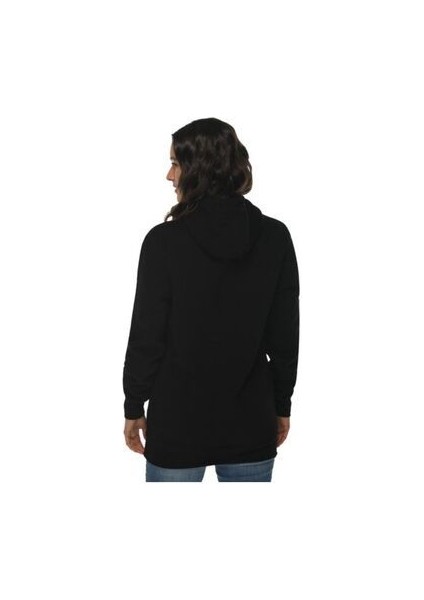 Unisex Siyah Baskısız Kanguru Cepli Kapüşonlu 3 Iplik Şardonlu Sweatshirt Oversize modelleri