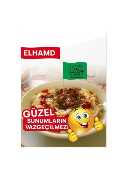 15 Cm, 10 Adet - Elhamdulillah Bayrak Kürdan 10 Adetlik fiyatları