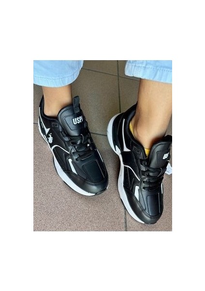 Siyah Renk Unısex Kalın Taban Isabella Sneaker Spor Ayakkabı Okul Trekkıng fiyatları