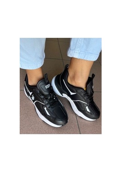 Siyah Renk Unısex Kalın Taban Isabella Sneaker Spor Ayakkabı Okul Trekkıng modelleri