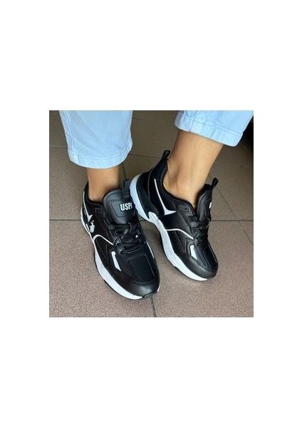 Siyah Renk Unısex Kalın Taban Isabella Sneaker Spor Ayakkabı Okul Trekkıng fırsatları