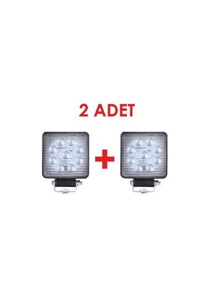 Çift 9'lu LED Çalışma Lambası Forklift Iş Makinesi Kamyon Tır Off Road Araç Uyumlu