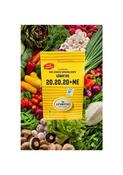 Gübretaş 20 20 20 Npk Gübresi 1 Kg, Azot, Fosfor, Potasyum Me, Orijinal Paket