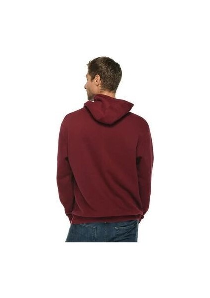 Unisex Bordo Baskısız Kanguru Cepli Kapüşonlu 3 Iplik Şardonlu Sweatshirt Oversize fiyatları