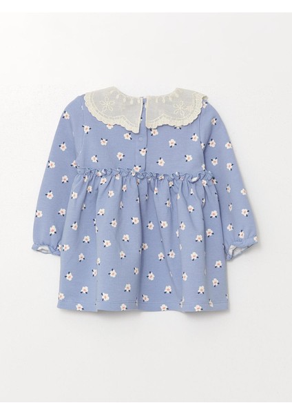 Lcw Baby Baskılı Bebe Yaka Uzun Kollu Çiçekli Kız Bebek Elbise ve Külotlu Çorap 2'li Takım fiyatları