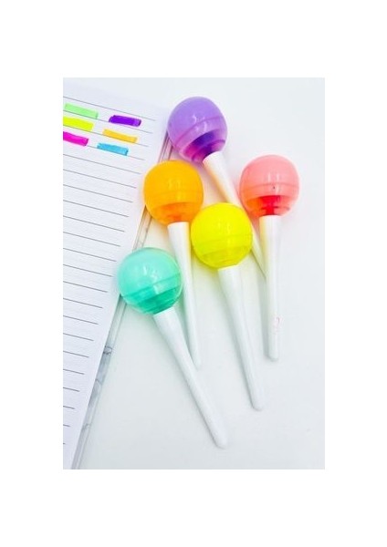 Renkli Lolipop Kalem Seti: 6'lı Fosforlu Kalemler fiyatları
