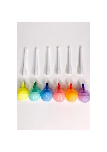 Renkli Lolipop Kalem Seti: 6'lı Fosforlu Kalemler fırsatları