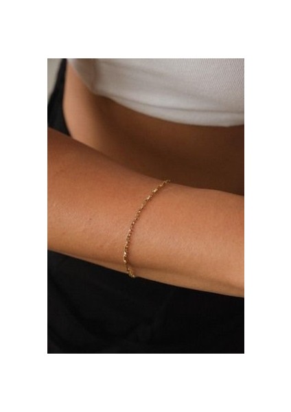 1mm Çelik Dokulu Fermuar Model Zincir Bileklik 18-21CM Kadın Kullanıcı İçin Kararmaz