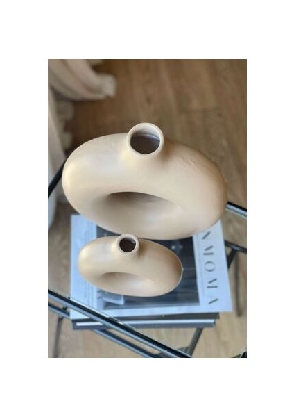 Mom Ikili Halka Vazo Bej modelleri