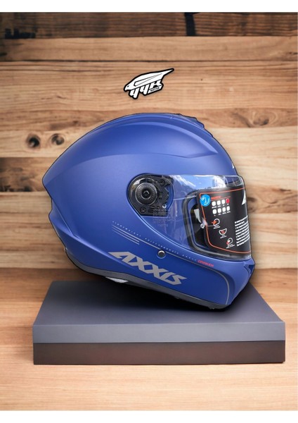 Draken Laci Blue. ''2 Vizörlü'' + ''sticker'' Hediyeli, Mat Motosiklet Kapali Kask