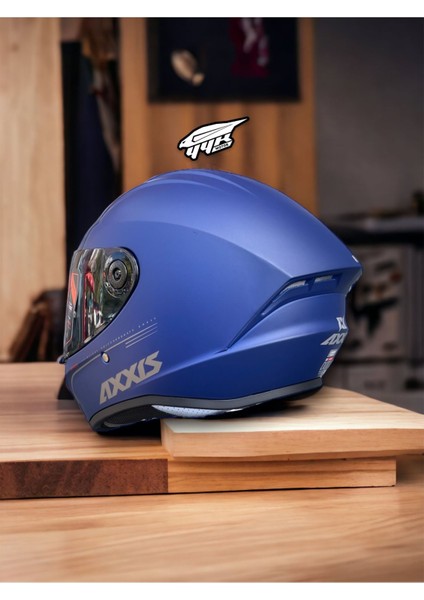 Draken Laci Blue. ''2 Vizörlü'' + ''sticker'' Hediyeli, Mat Motosiklet Kapali Kask fiyatları
