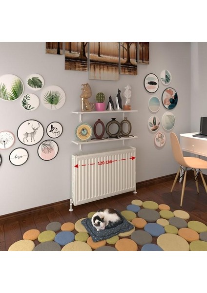 Kenzlife petek üstü raf dresuar golden boy byz 120*24 ikili kitaplık duvar rafı 120 cm uzunluk