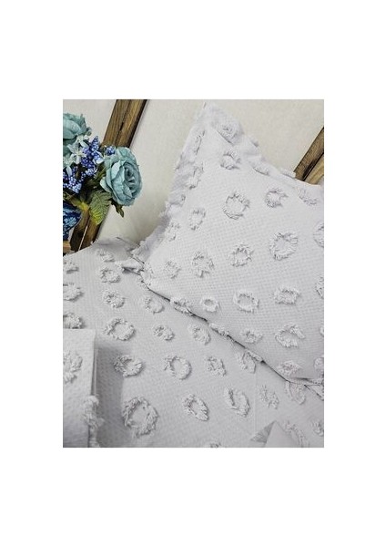 Hera Yuvarlak Püskül Detaylı Pike ve Kırlent Set