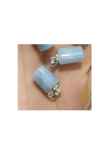 Alev Doğal Taş Aquamarine kolye ucu .