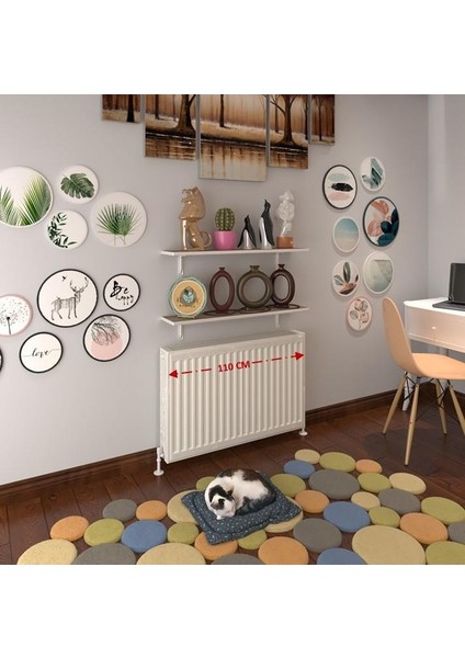 Kenzlife petek üstü raf dresuar golden boy crd 110*24 ikili kitaplık duvar rafı 110 cm uzunluk