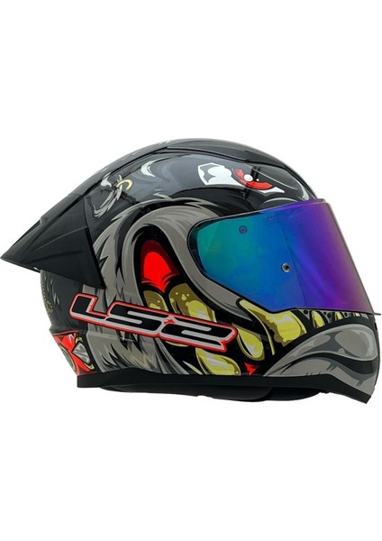 Rapıd 2 Spox Gri-Kırmızı Kask Gökkuşağı Cam+Spoiler indirimleri