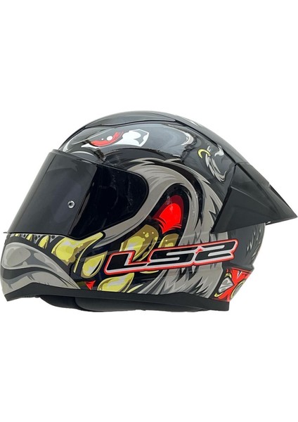 Rapıd 2 Spox Gri-Kırmızı Kask Siyah Cam+Spoiler