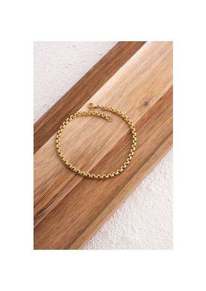 Çelik Top Zincir Halhal Günlük Kullanıma Uygun Yuvarlak Halka Zincir Halhal 3mm 22CM 3cm