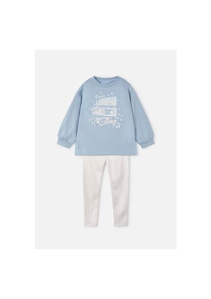 Kız Çocuk Sweat Tayt Takım Mavi 4709