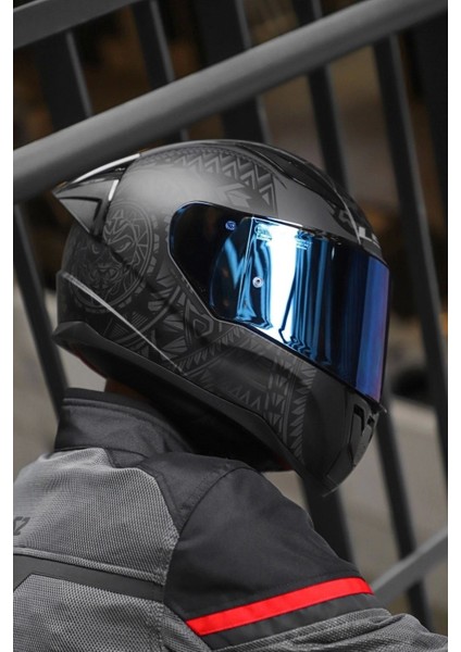 Rapıd 2 Race Takaroa Mat Siyah Kask + Spoiler