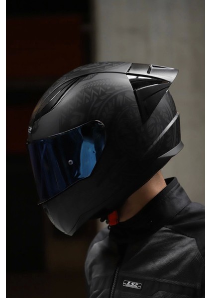 Rapıd 2 Race Takaroa Mat Siyah Kask + Spoiler