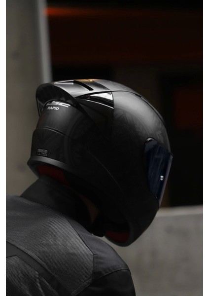 Rapıd 2 Race Takaroa Mat Siyah Kask + Spoiler