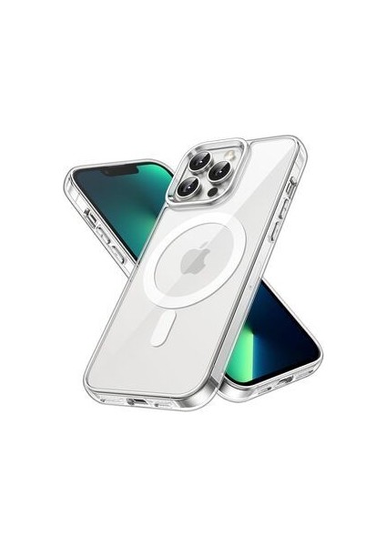Iphone 13 Pro Kılıf Magsafe Özellikli Şeffaf Kamera Koruma Çıkıntılı Şeffaf Magsafe Kılıf