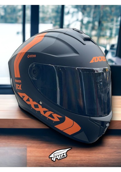 Draken Orange. ''2 Vizörlü'' + ''sticker'' Hediyeli, Mat Motosiklet Kapalı Kask fırsatları