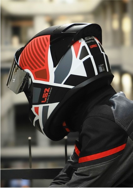 Rapıd 2 Race Grıd Mat Beyaz-Kırmızı Kask