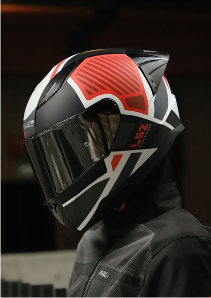 Rapıd 2 Race Grıd Mat Beyaz-Kırmızı Kask