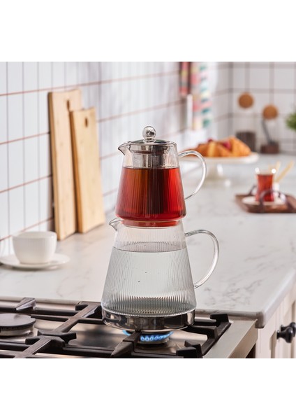 Keops Indüksiyon Tabanlı Midi Cam Çaydanlık Takımı