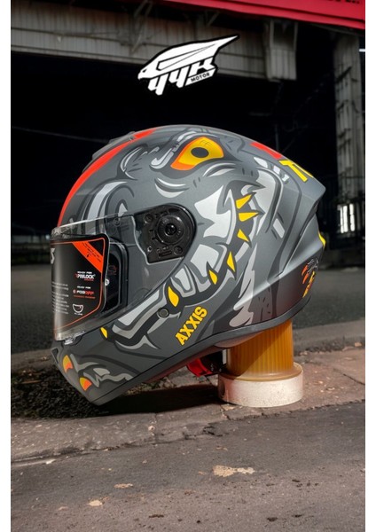 Draken Dınotoon B5 Matt Red. ''2 Vizörlü'' + ''sticker'' Mat Motosiklet Kapalı Kask fiyatları