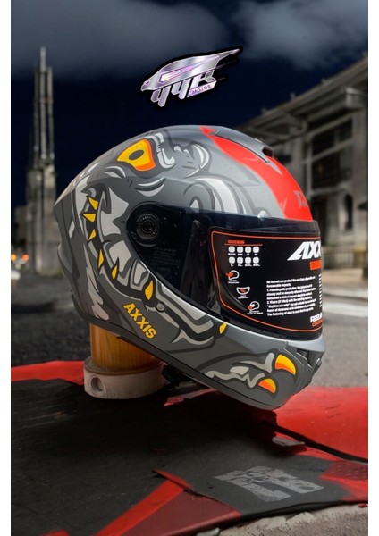 Draken Dınotoon B5 Matt Red. ''2 Vizörlü'' + ''sticker'' Mat Motosiklet Kapalı Kask modelleri