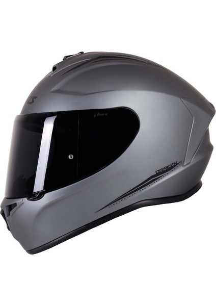 Draken Solid Mat Kask - Titanium - M
