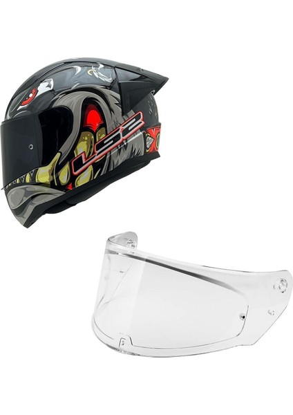 Rapıd 2 Spox Gri-Kırmızı Kask Siyah Cam+Spoiler