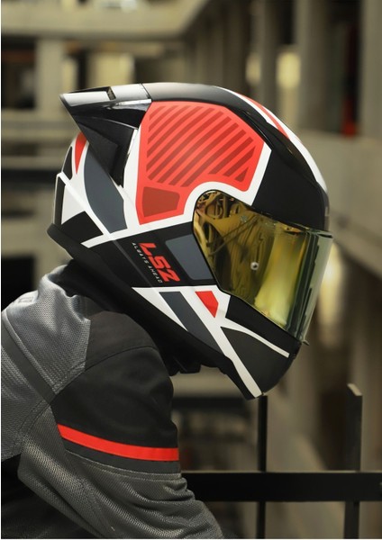 Rapıd 2 Race Grıd Mat Beyaz-Kırmızı Kask