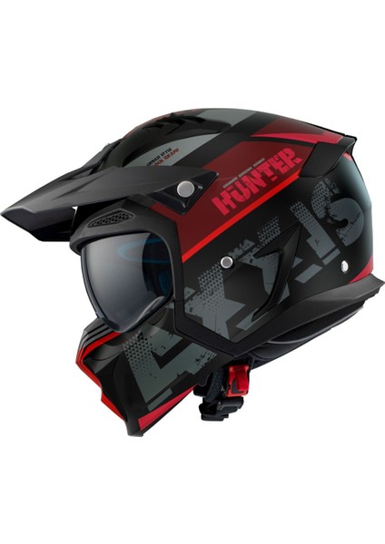 Hunter Sv Solıd A1 Matt Black Çift Vizörlü Çene Çıkabilen Model