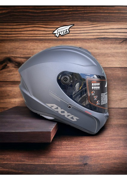 Draken Titanyum Gri. ''2 Vizörlü'' + ''sticker'' Hediyeli, Mat Motosiklet Kapali Kask modelleri